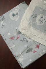 Bedsheets - Queen soft cotton lace bedsheets flora & lace