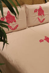 King Size Premium Machine Embroidery Bedsheet Set with 2 Pillow Covers (108x108")