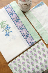 Bedsheets - King Percale cotton handblock print bedsheets