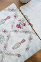 Bedsheets - Premium Super King white lily percale cotton bedsheets