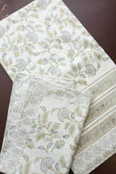 Bedsheets - King percale cotton handblock soft lily bedsheets