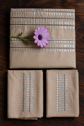 Bedsheets - Premium King Machine embroidery Soft cotton bedsheets(Light Brown)
