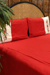Queen Size Premium machine embroidery Christmas Theme Bedsheet Set - Xmas Edition
