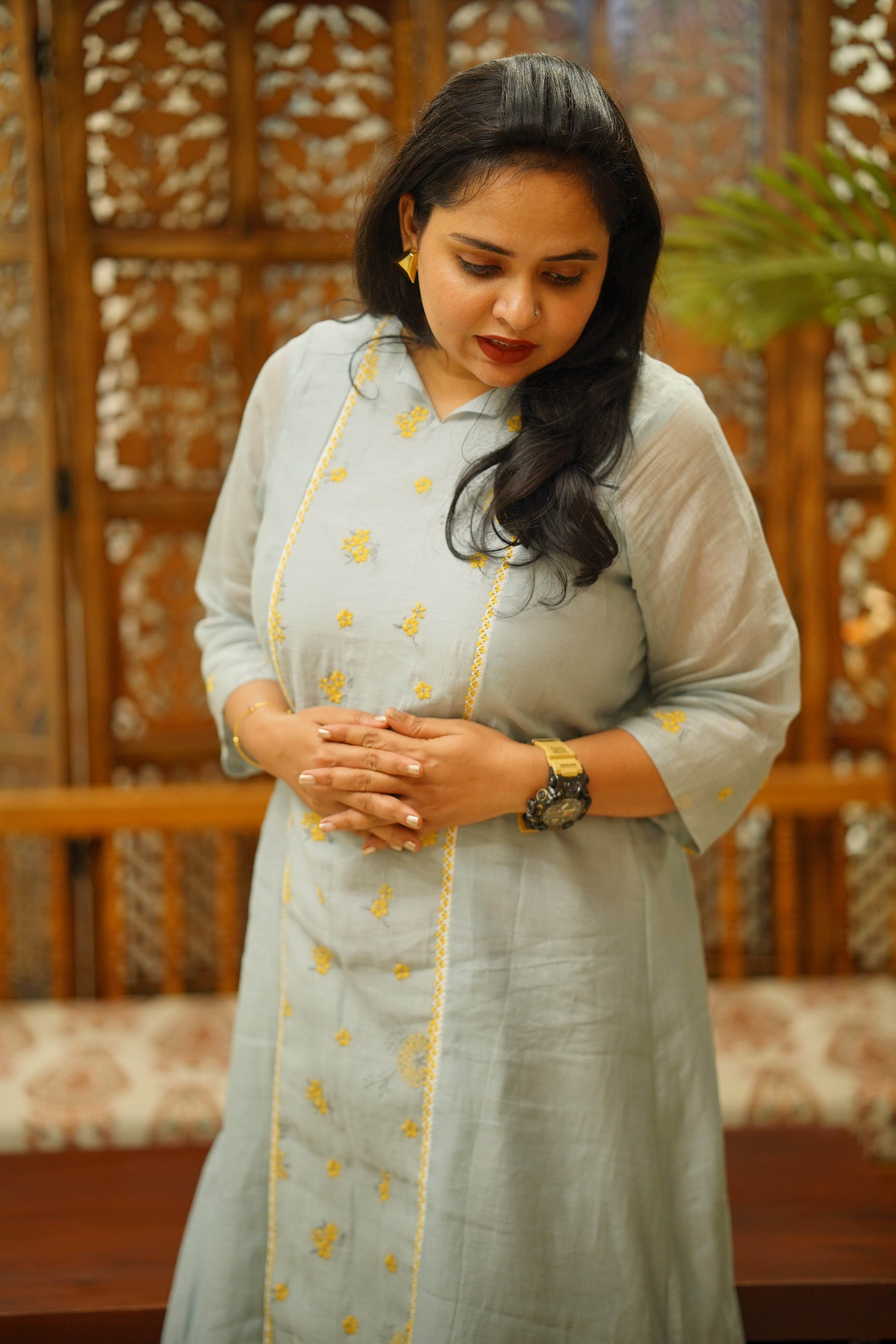 Kurti Dress : Blue and Yellow