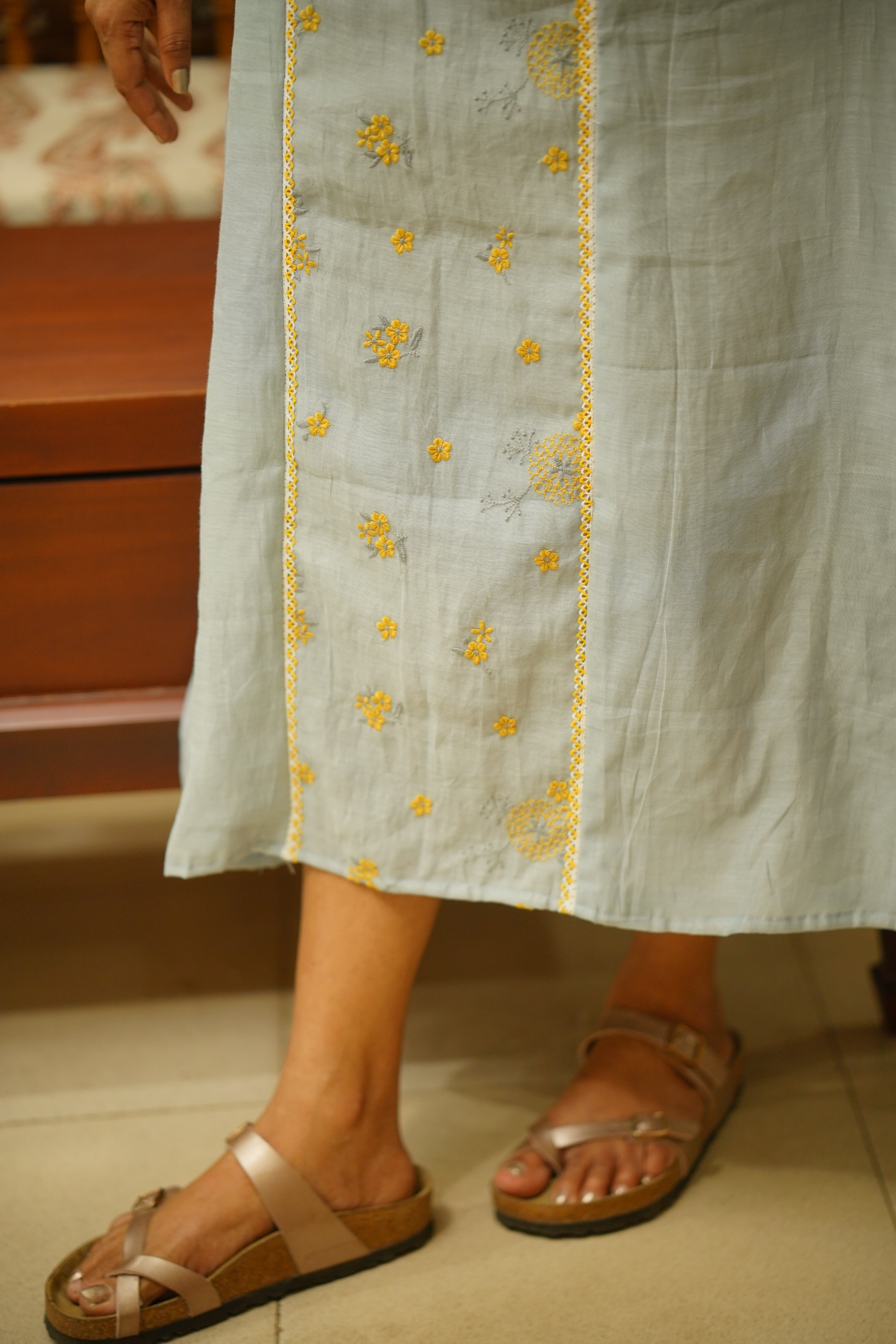 Kurti Dress : Blue and Yellow