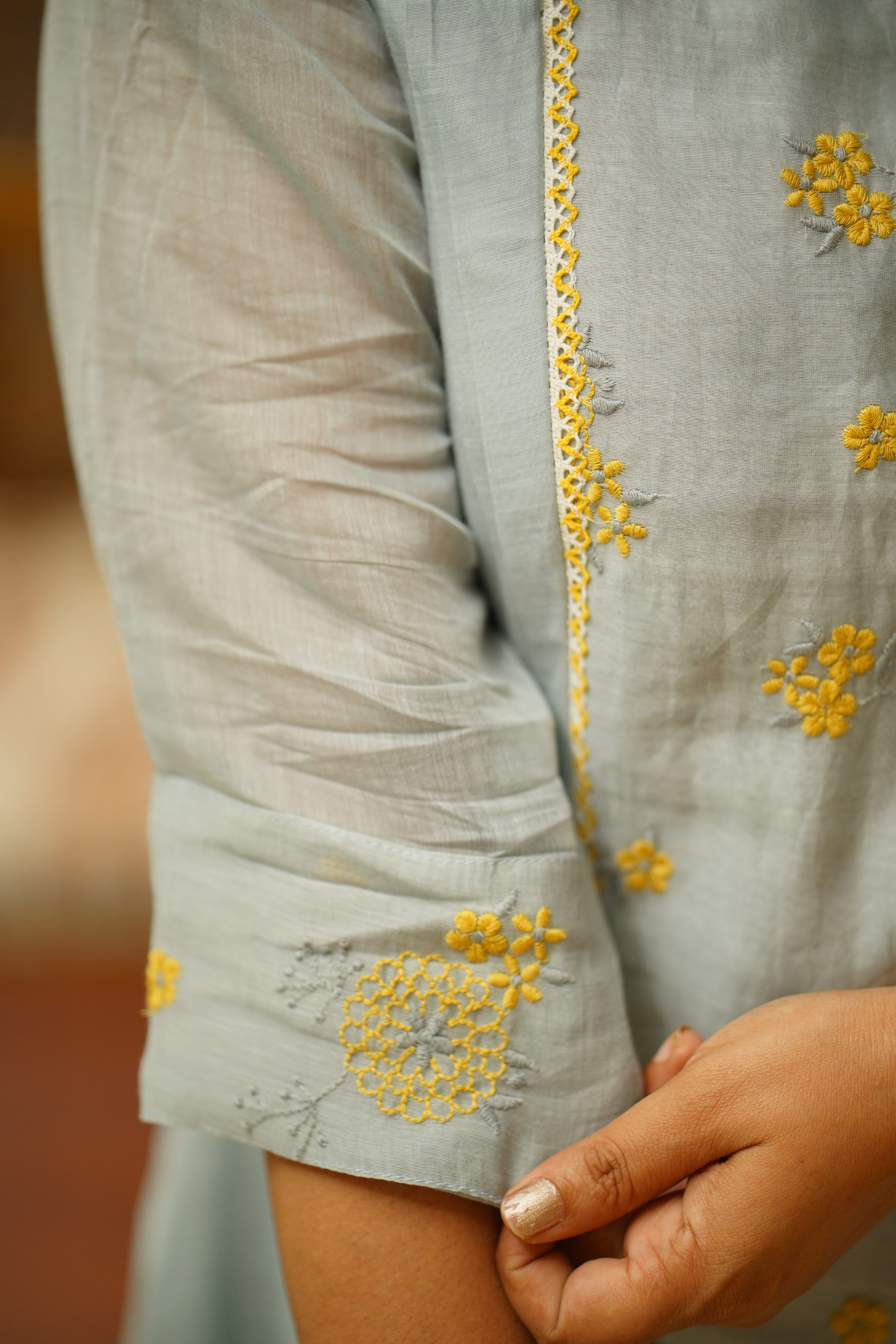 Kurti Dress : Blue and Yellow