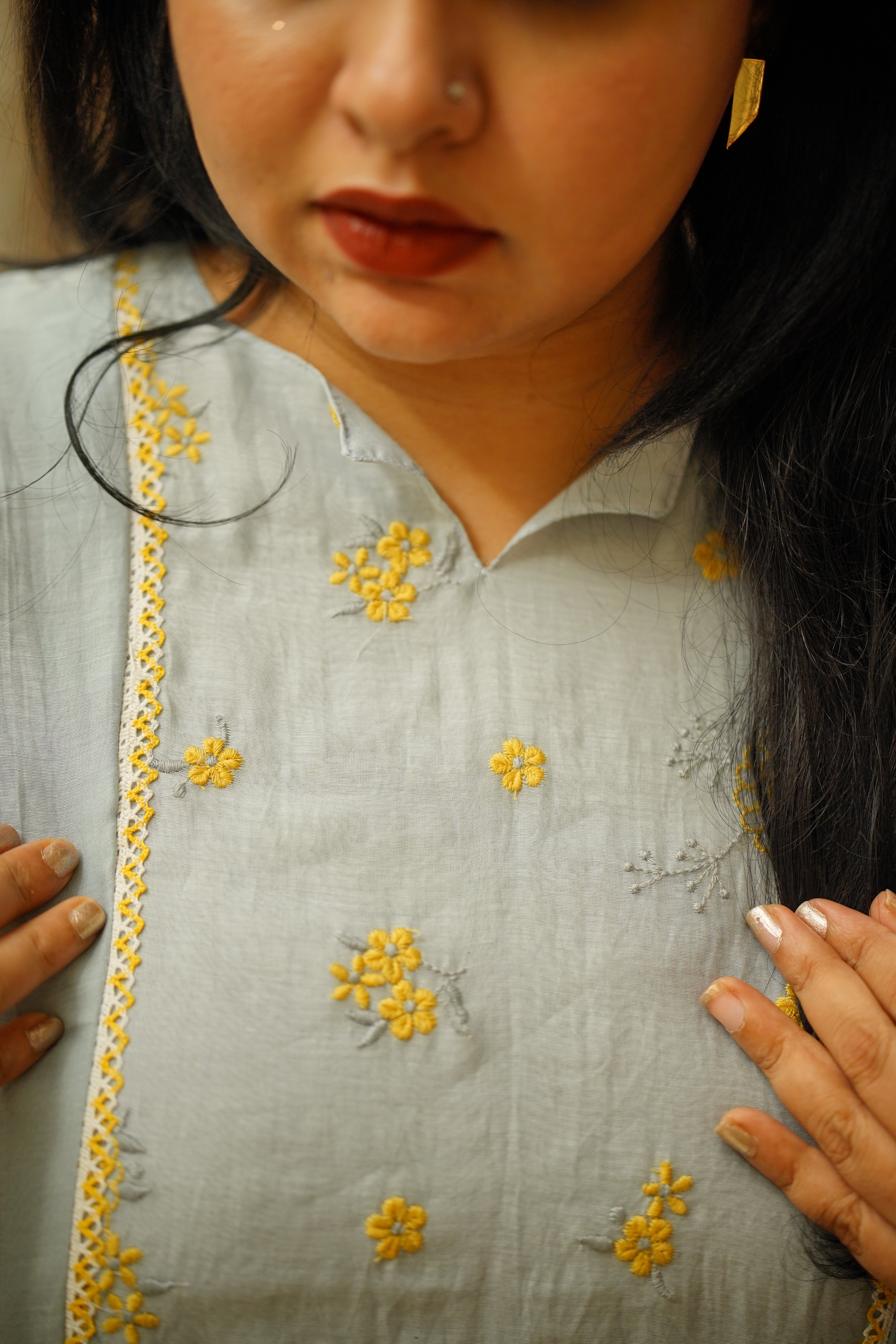 Kurti Dress : Blue and Yellow