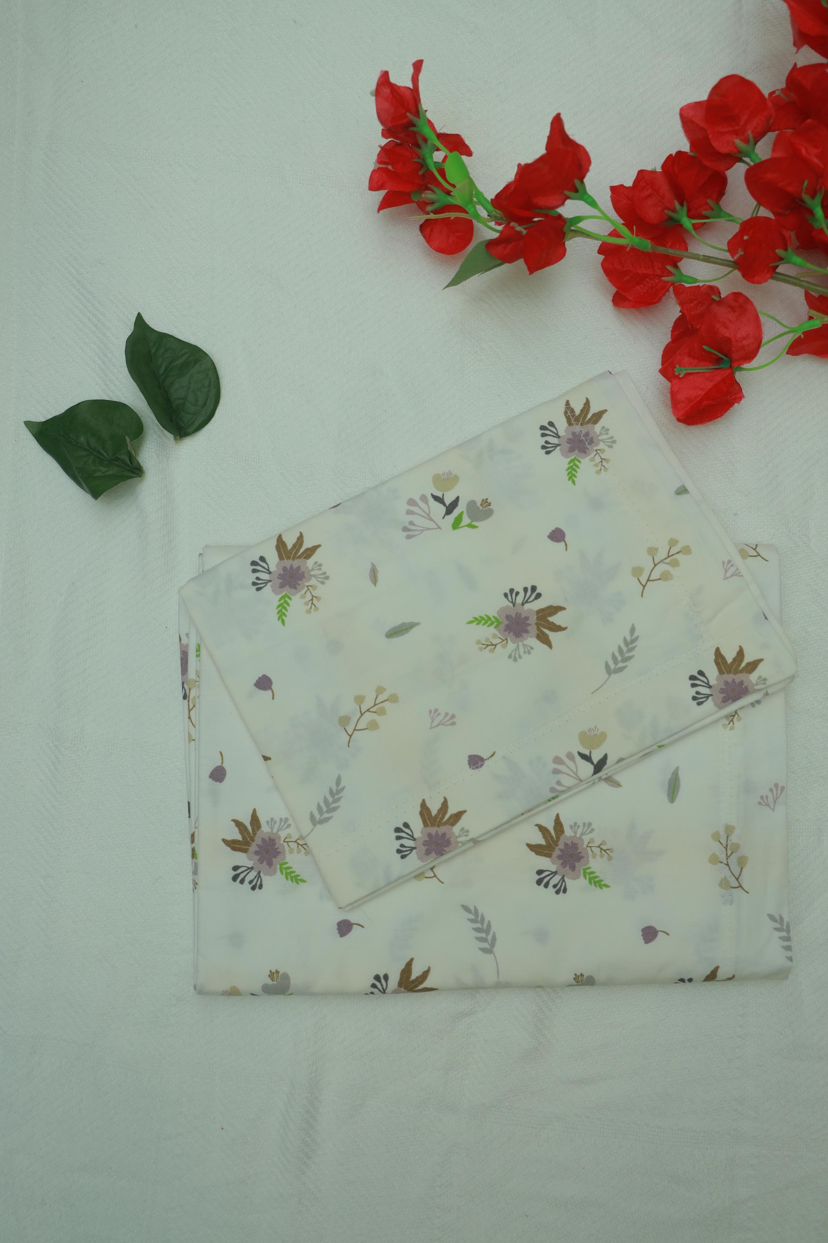 Bedsheet - Single soft cotton(whitish colour)