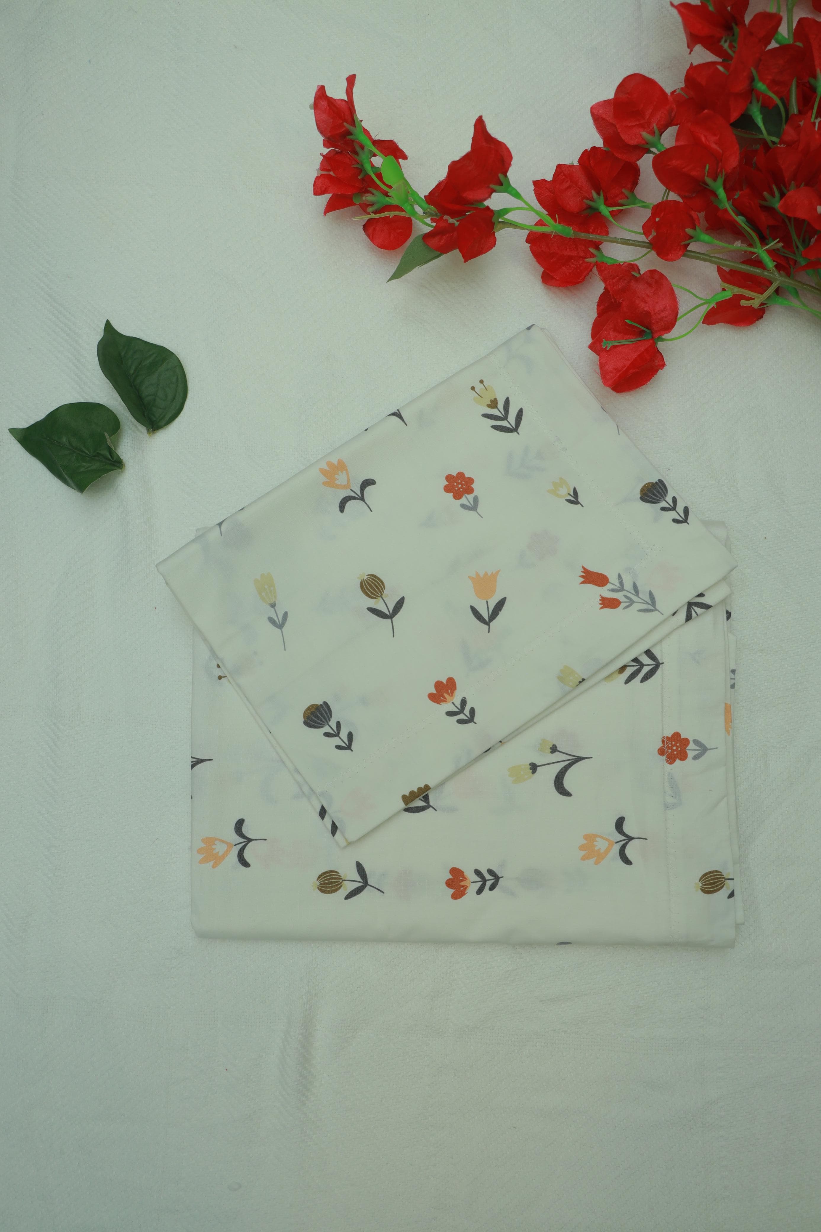 Bedsheet - Single soft cotton(whitish colour)