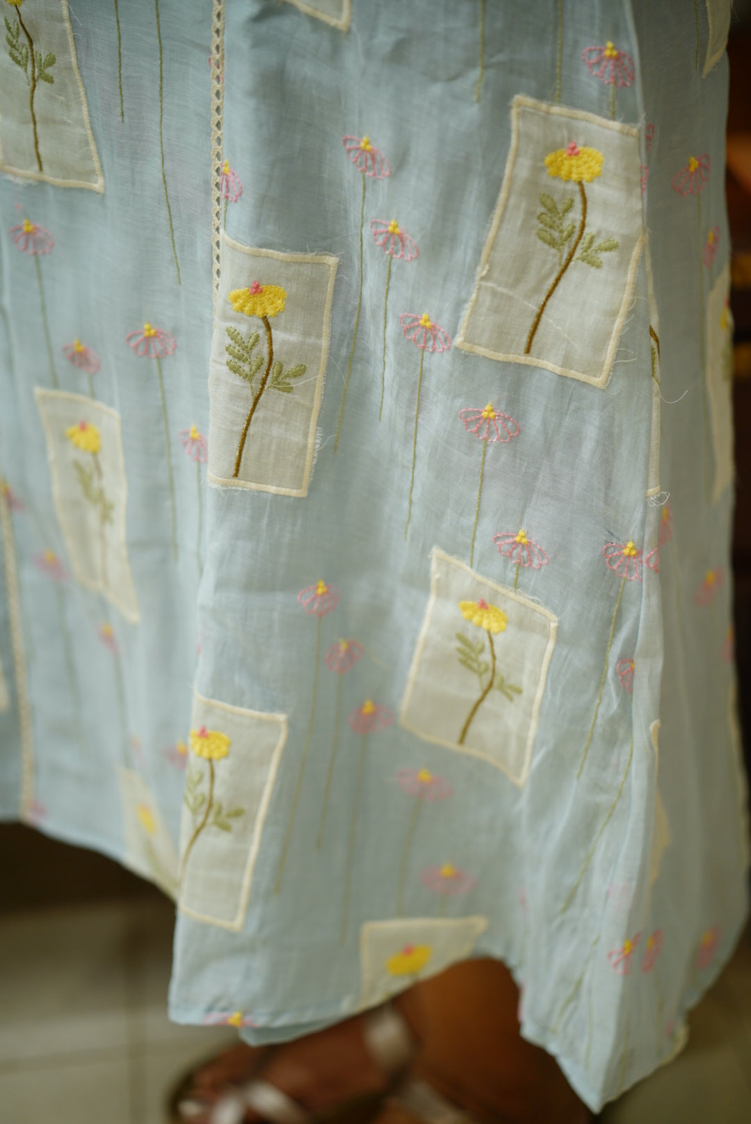 Blue Embroidery Kurti Dress