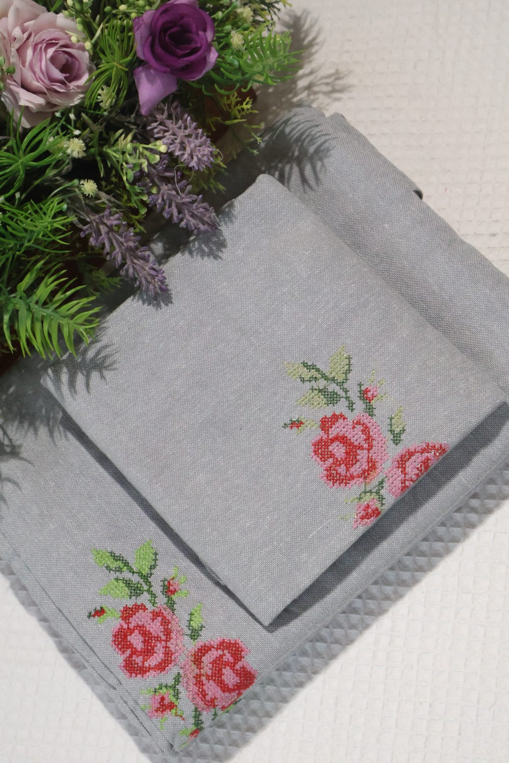 Bedsheets - Single Cross stitch embroidery bedsheets