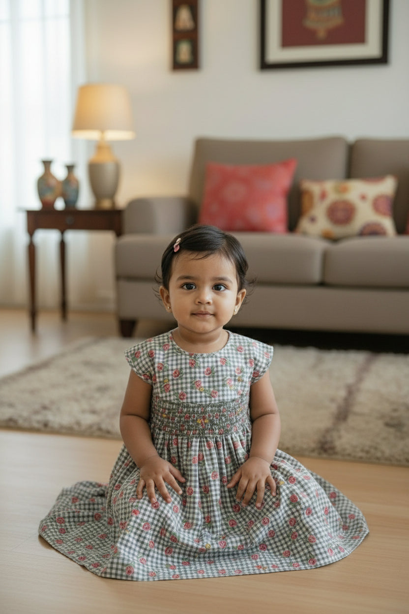 Kids smocked dress 18-24 months - Xmas collection