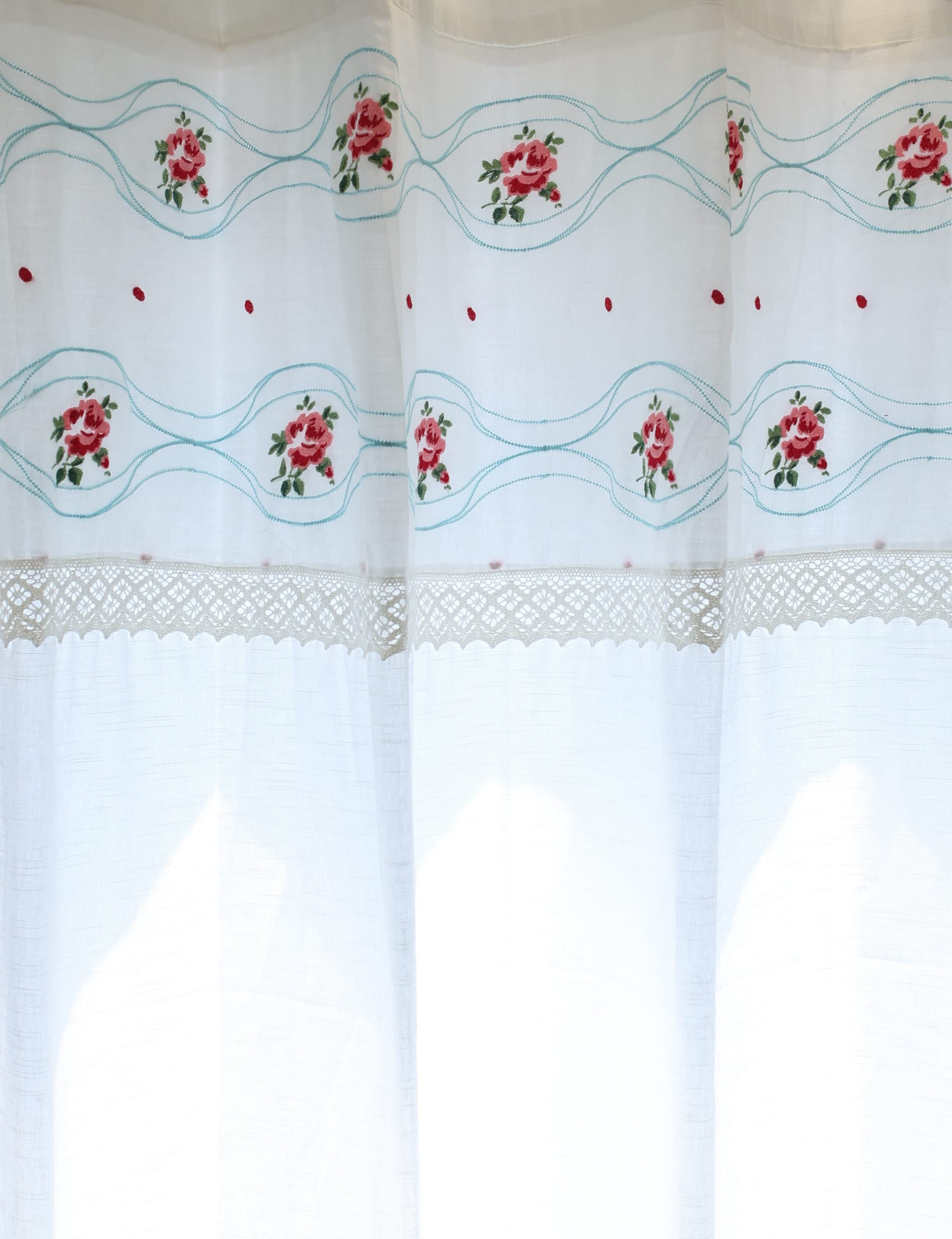 Curtains - cross stitch embroidery semi Transparent curtains