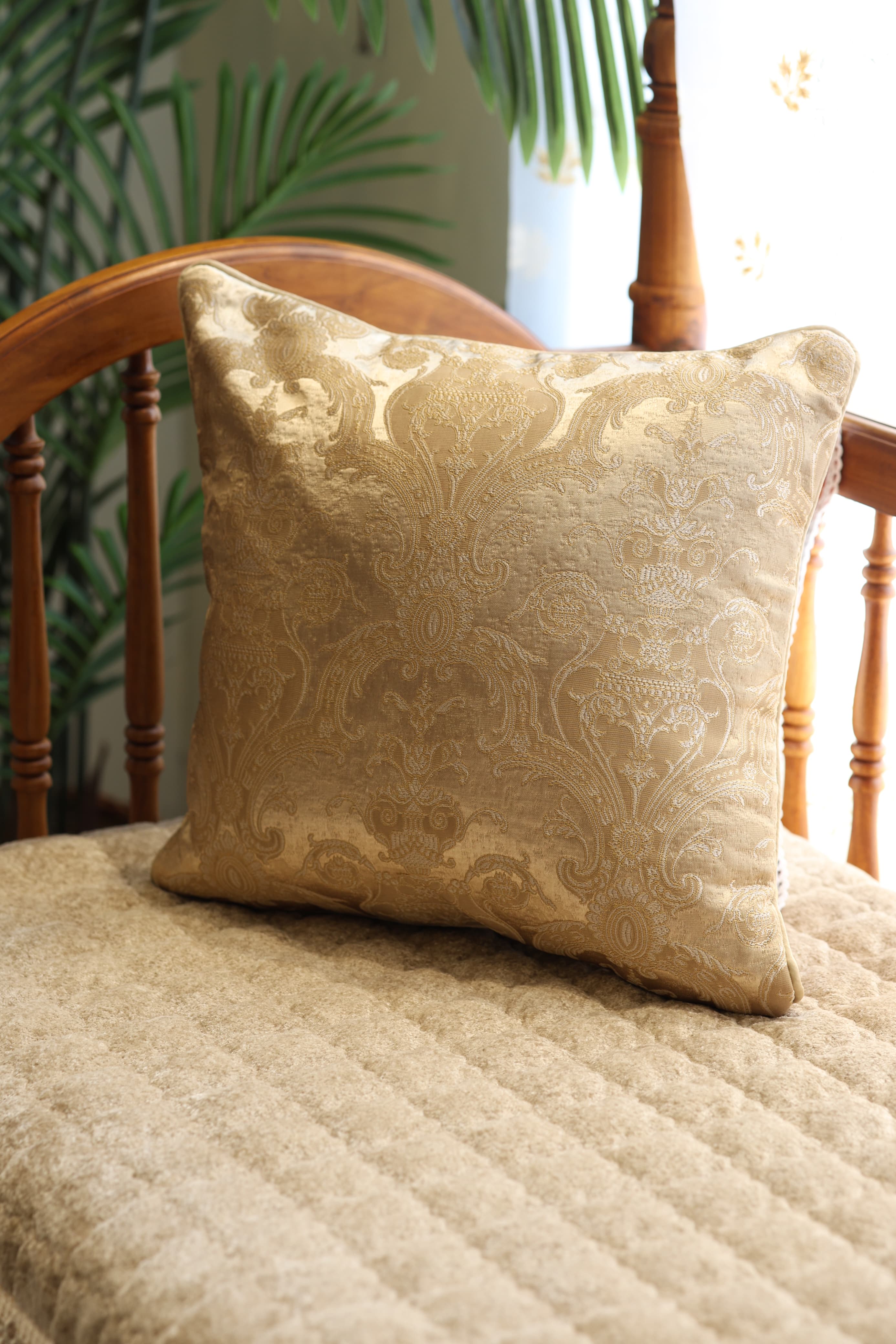 Festive Brocade Damask Cushion Cover