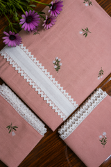 Bedsheets - King premium machine embroidery bedsheets (Dusty Rose)