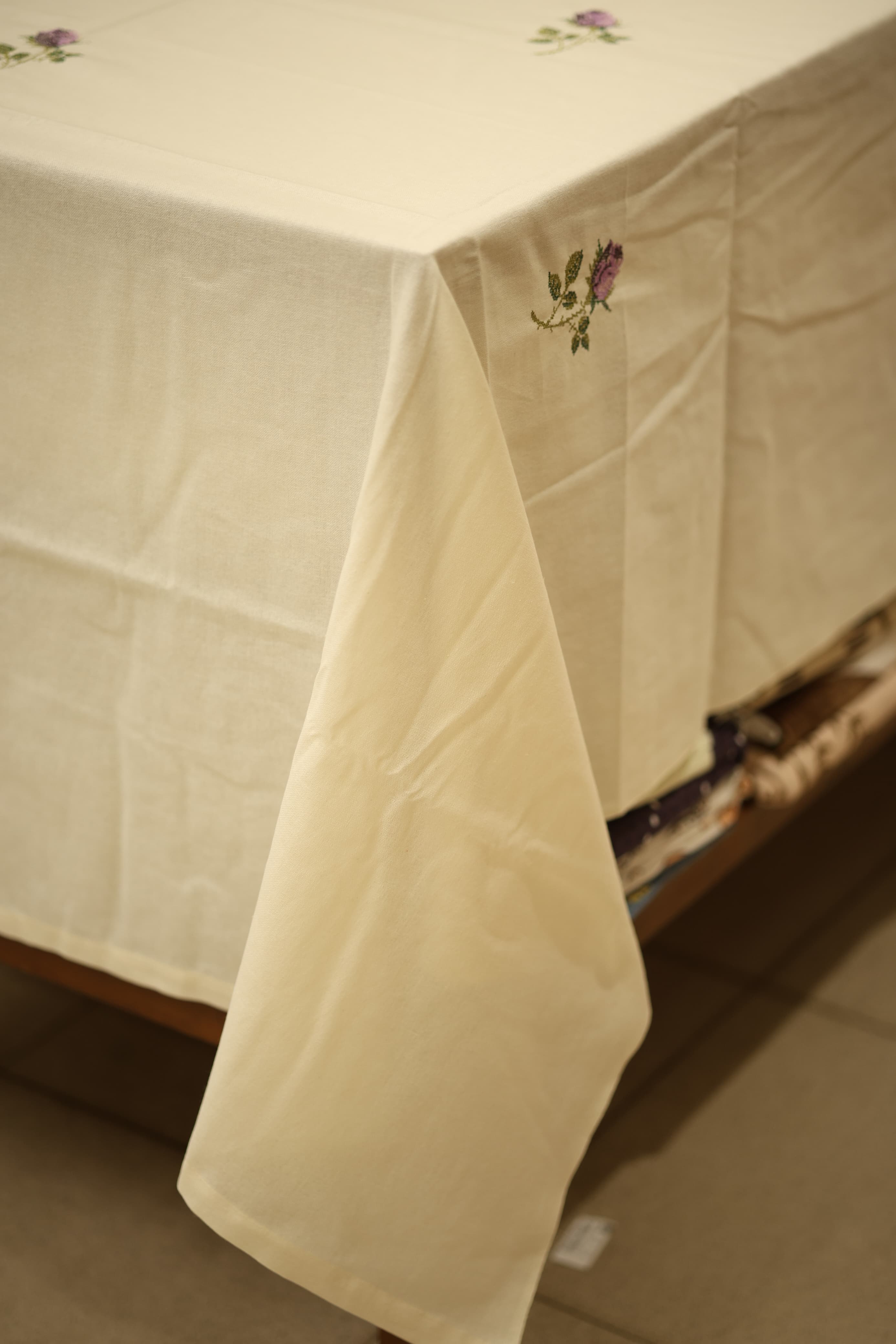 Table cloth - 6 seater cross stitch embroidery