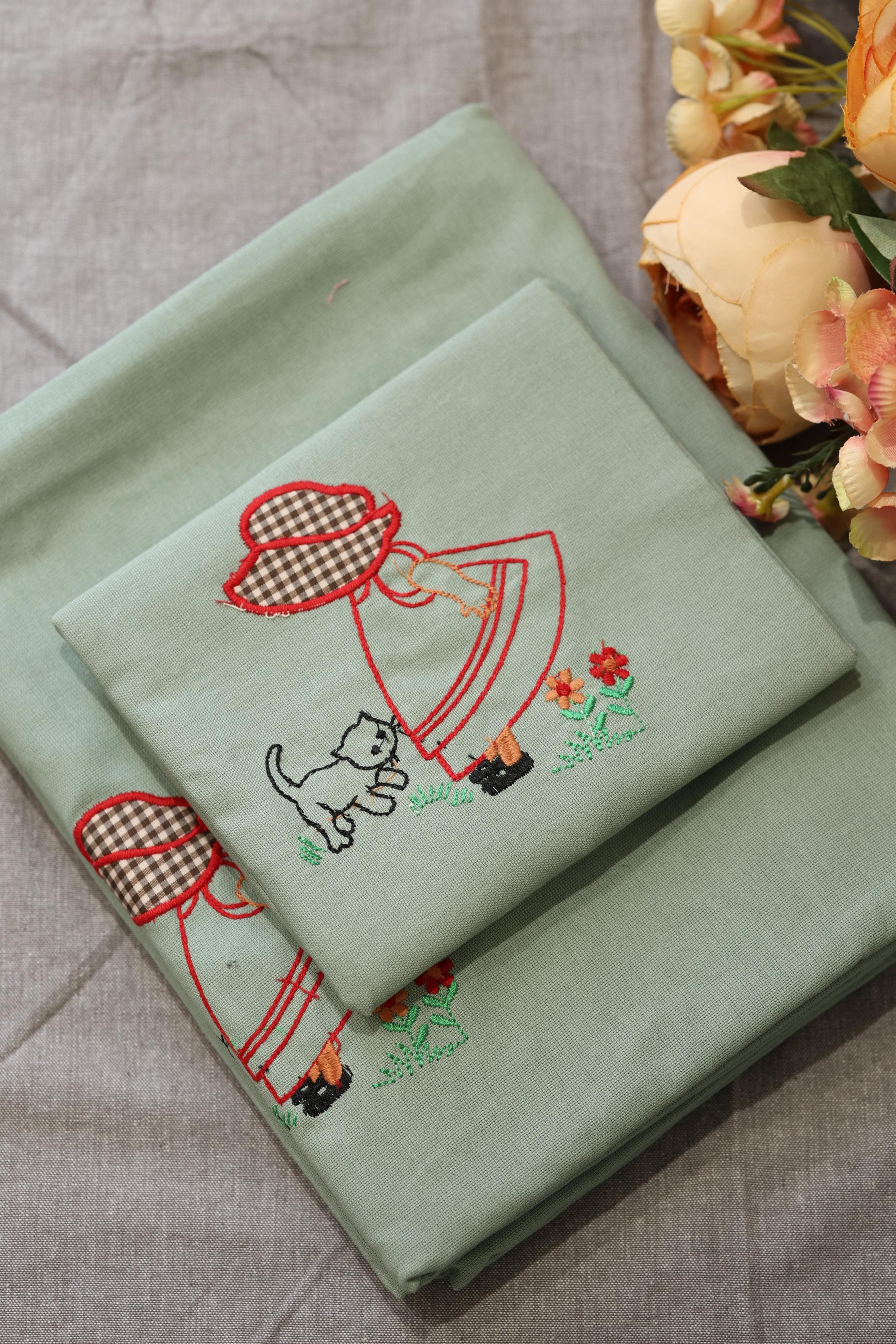 Bedsheets - Single Cross stitch embroidery bedsheets