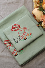 Bedsheets - Single Cross stitch embroidery bedsheets