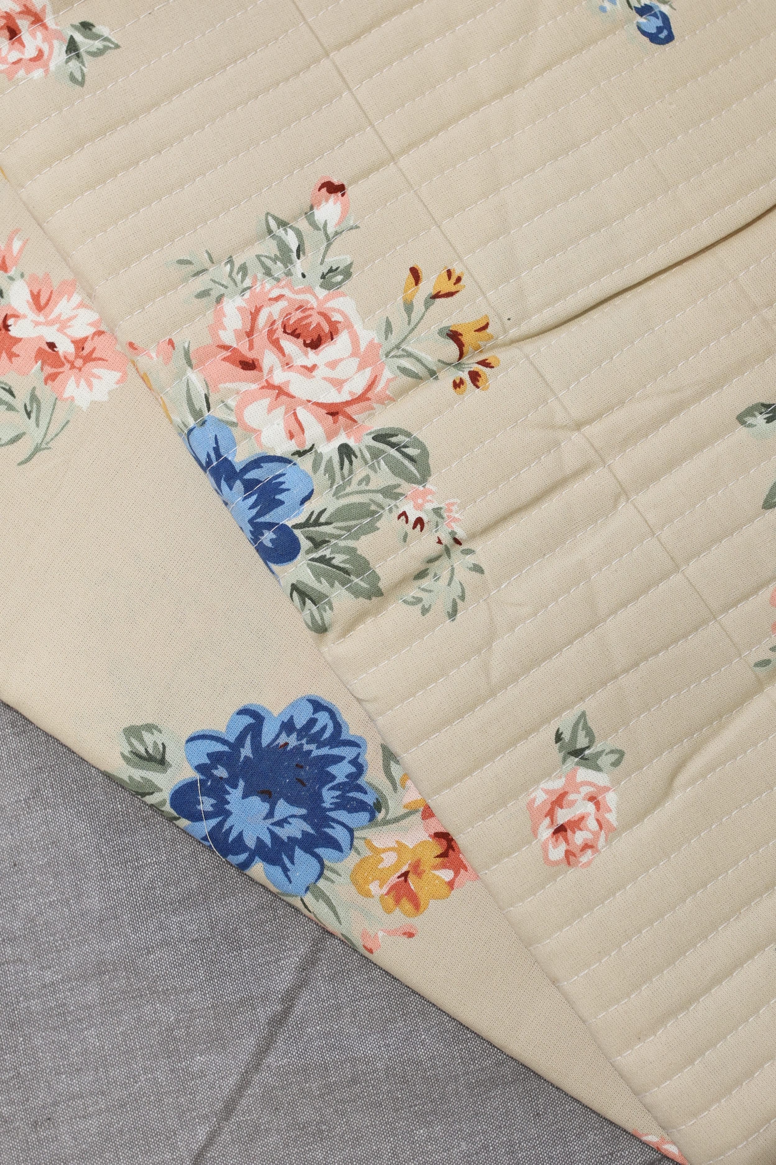 Bedsheets - King anokhi Quilted pillow cover bedsheets pastel exc