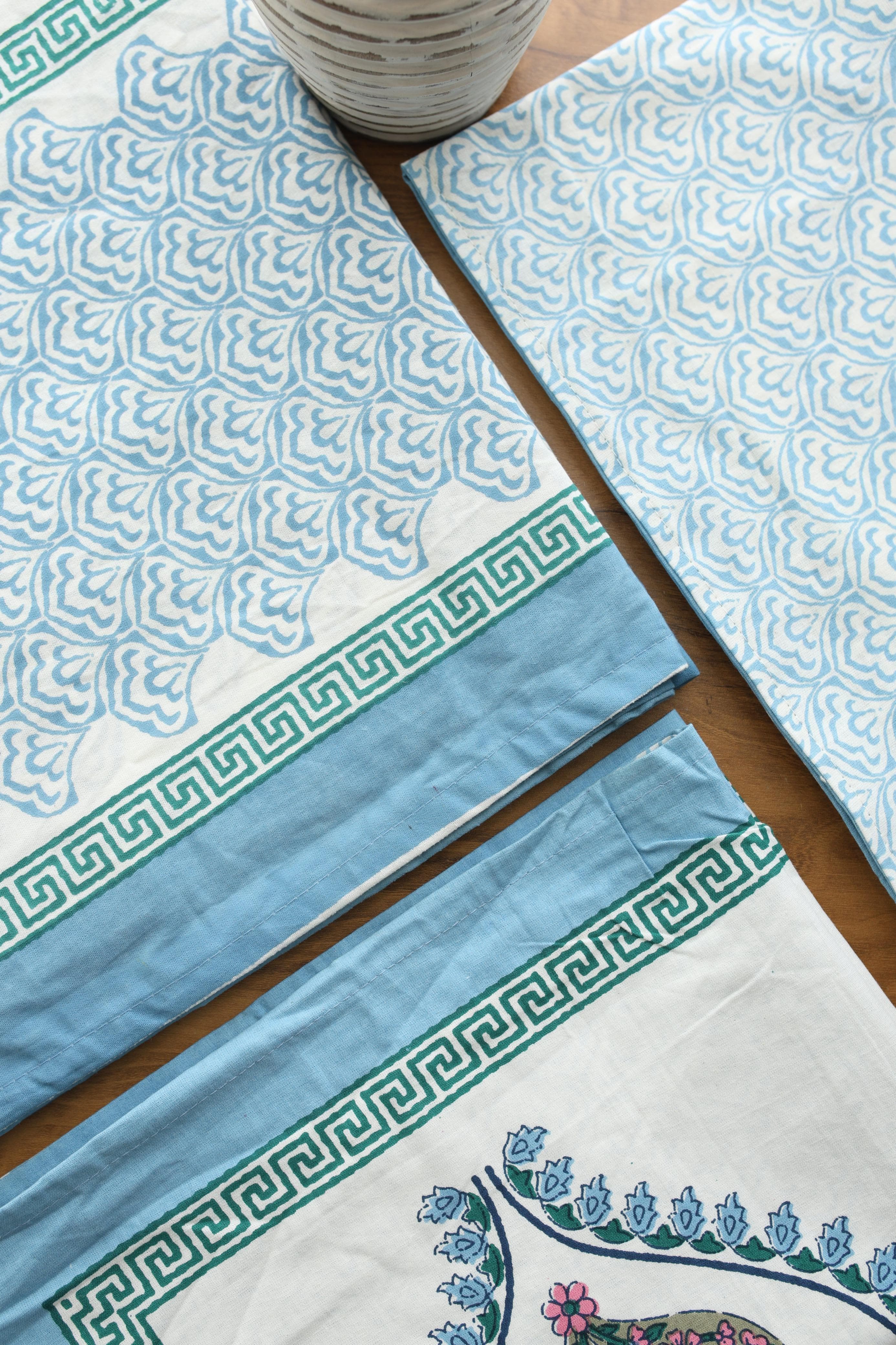 Bedsheets - King handblock veg print bedsheets