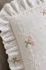 Cushion covers - Embroidery white meadow petals 16*16 inches