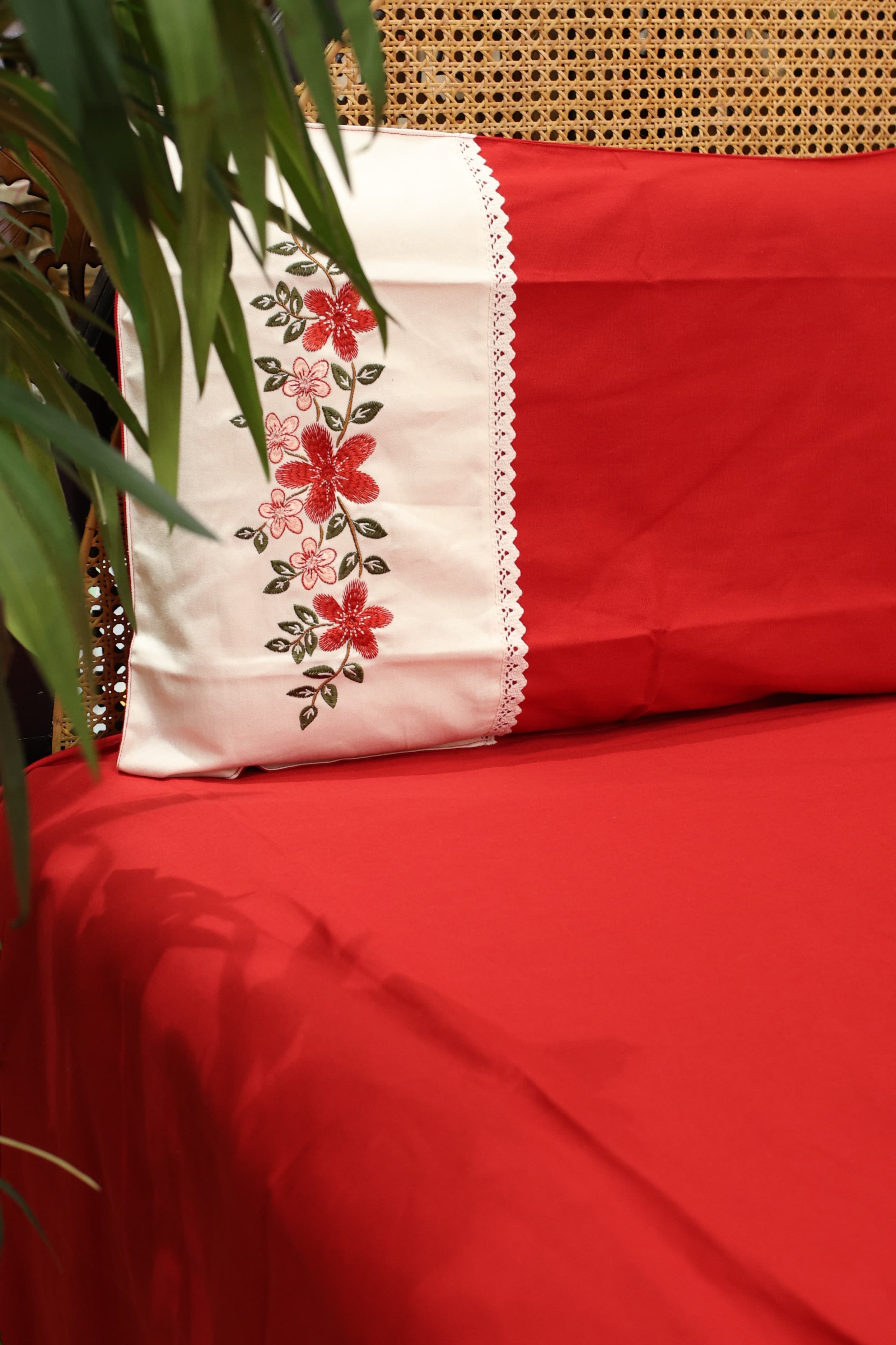 Queen Size Premium machine embroidery Christmas Theme Bedsheet Set - Xmas Edition