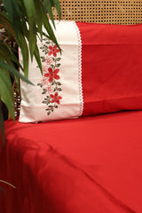 Bedsheets - King premium machine embroidery bedsheets lace bedsheets Xmas edition