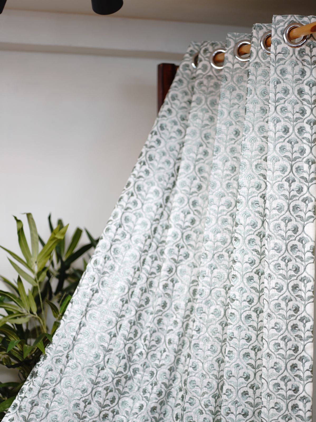 Curtains-Premium embroidered sheer curtains