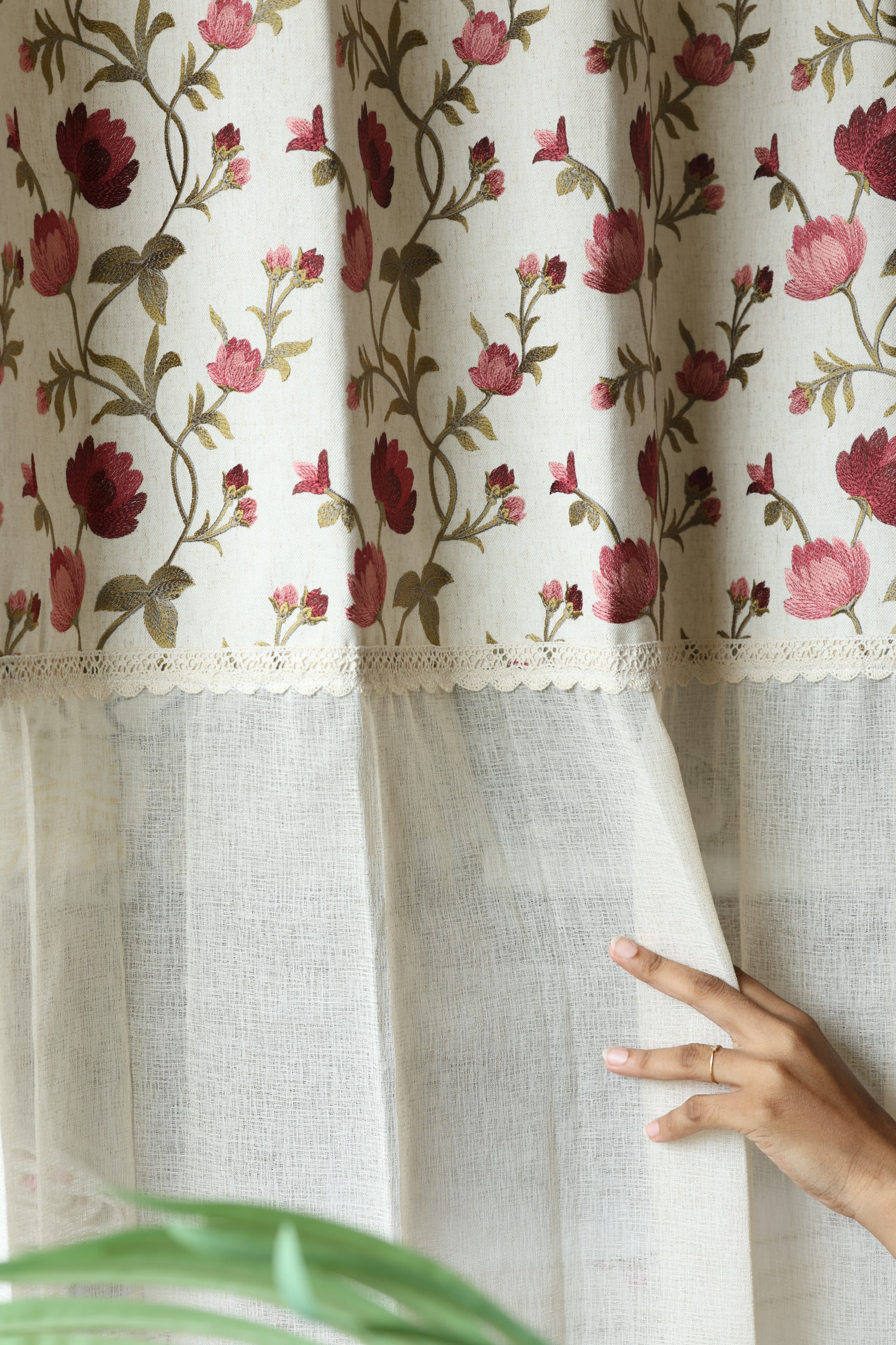 Premium Embroidery Sheer Curtain - Busan