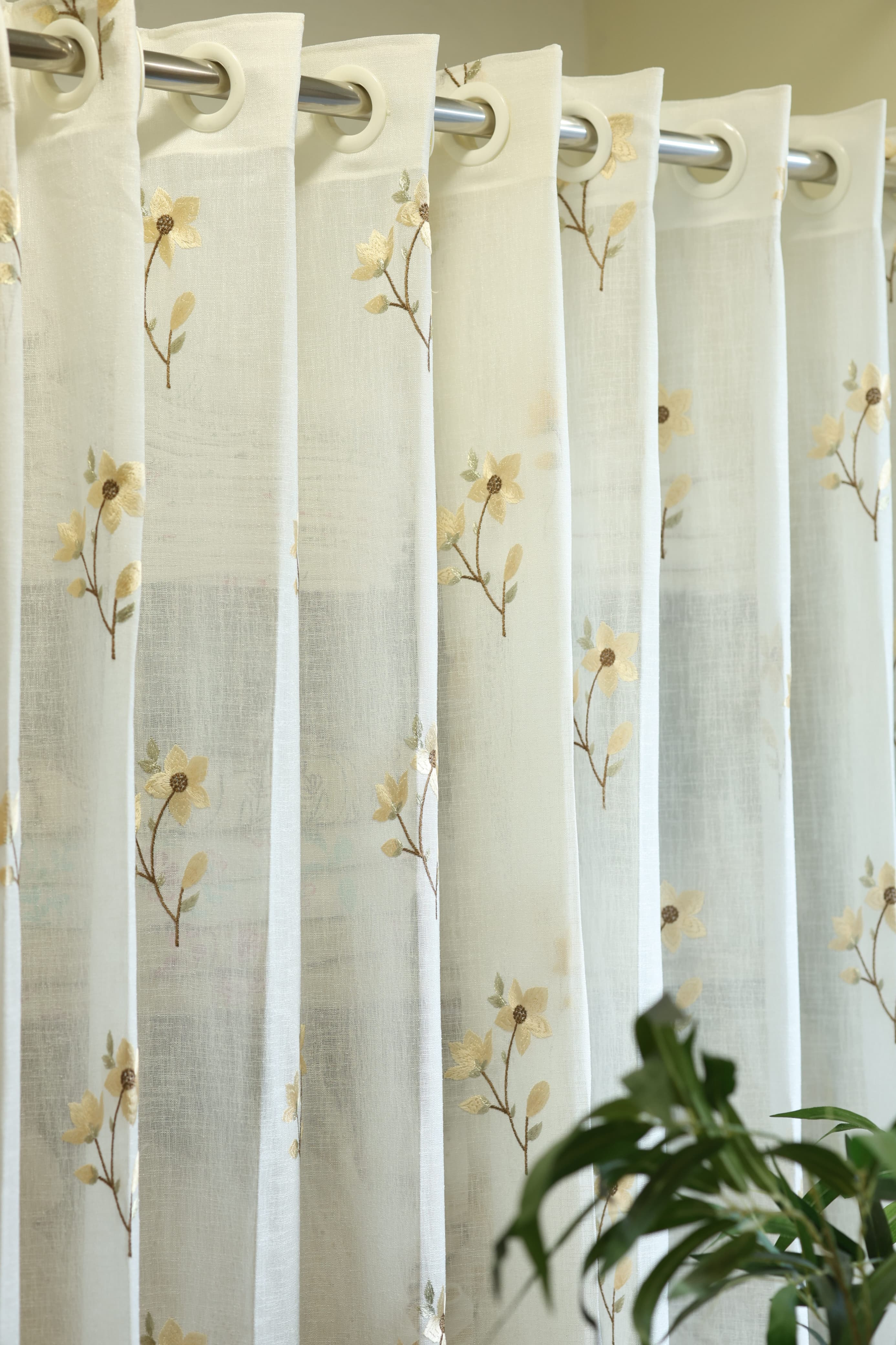 Marigold Embroidery Sheer Curtain
