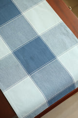 Checks Table runners - Cotton Runners,colour: sky blue