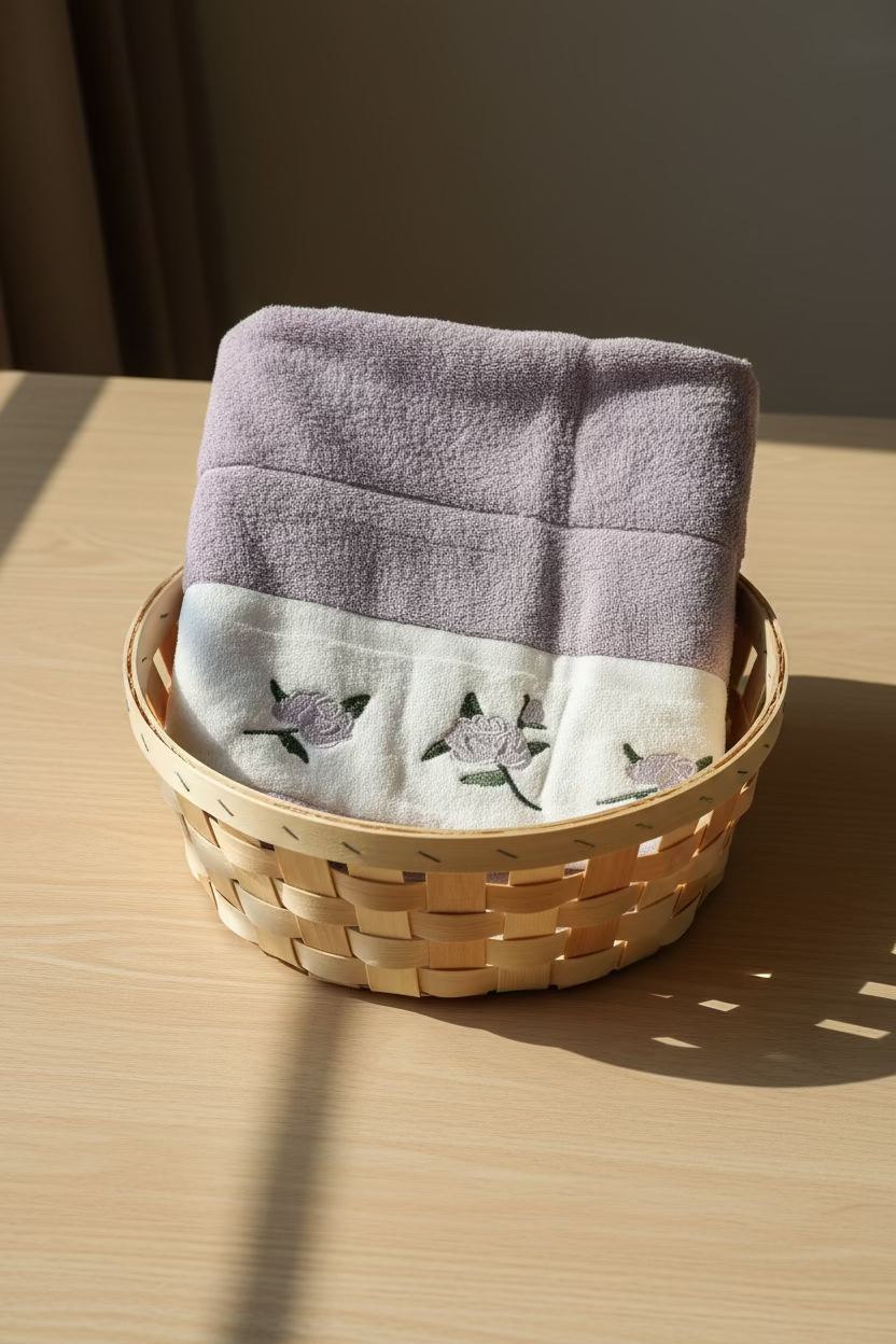 Premium Floral Embroidery Plush Bath Towel – opal (54" x 27")