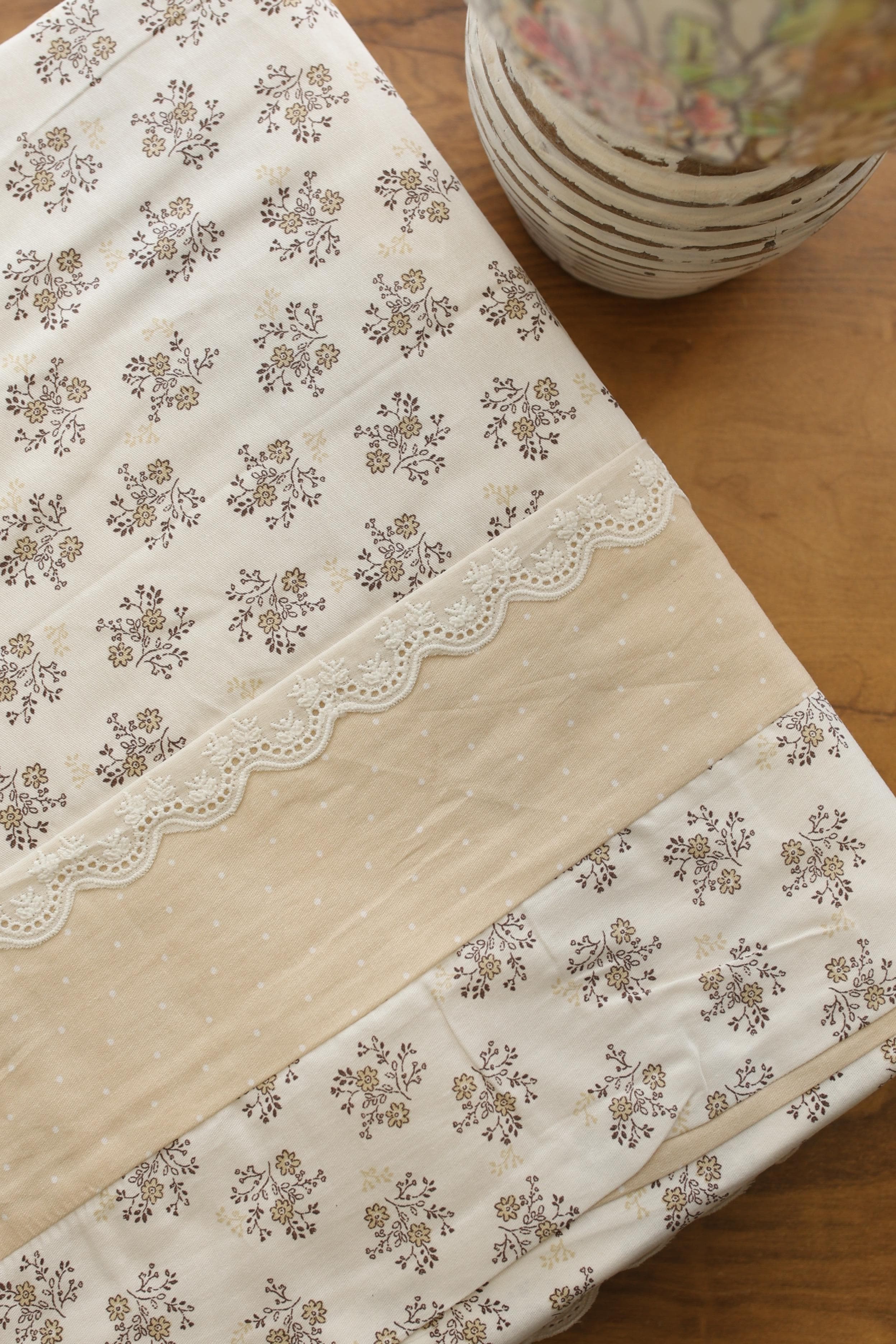 Bedsheets - Premium King cotton lace bedsheets majestic