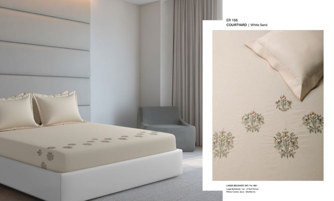 Bedsheets - King Premium machine embroidery bedsheets Sansaar : Charm