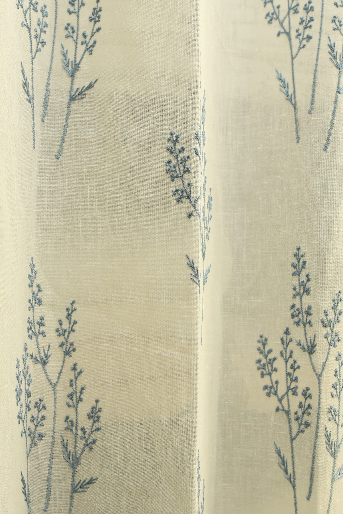 Curtains -Premium embroidered sheer curtain white colour (lightening difference )
