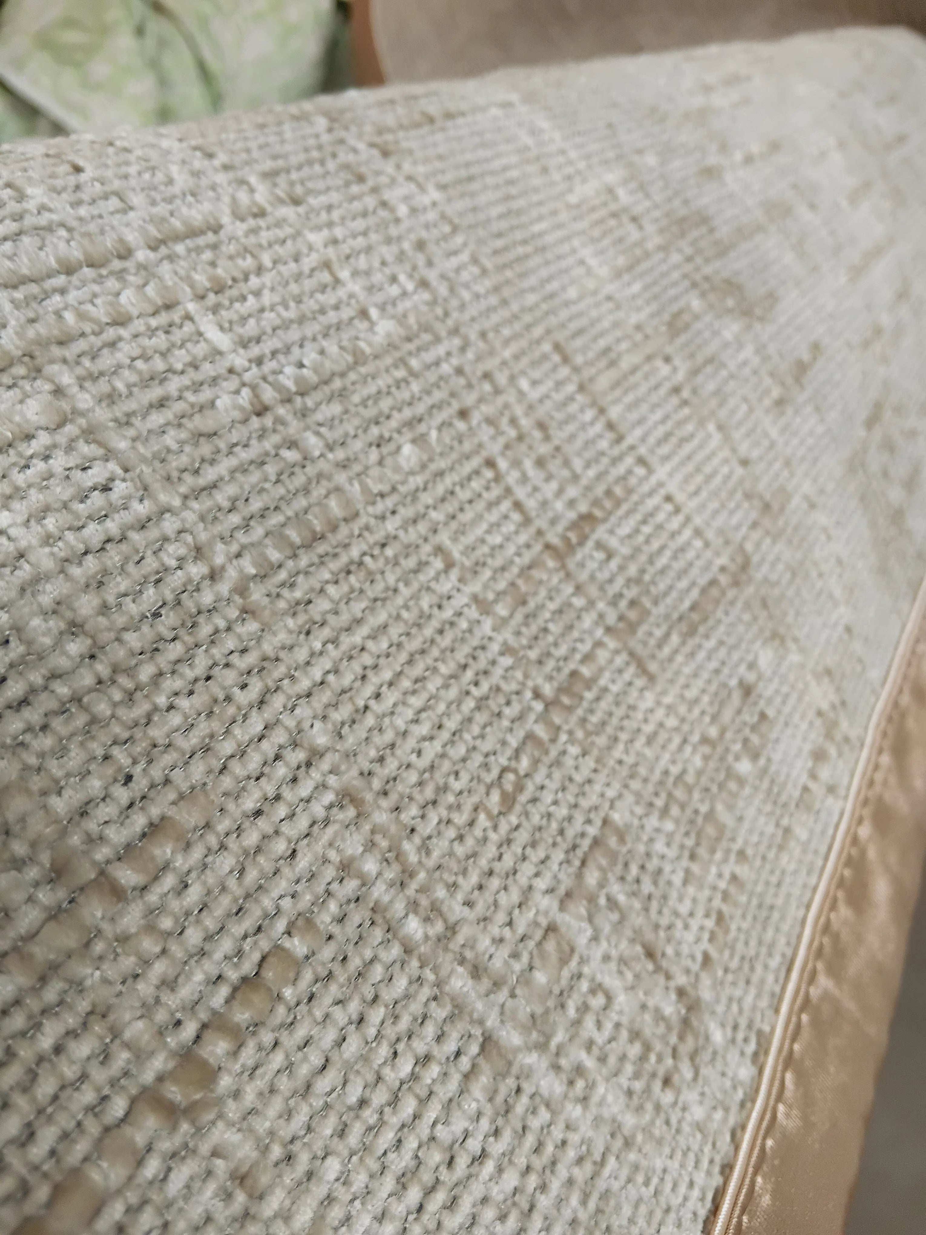 Sofa protector ( meter per) description embroidery(Colour: Sandstone)