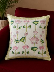 Handblock cushion cover, 16×16