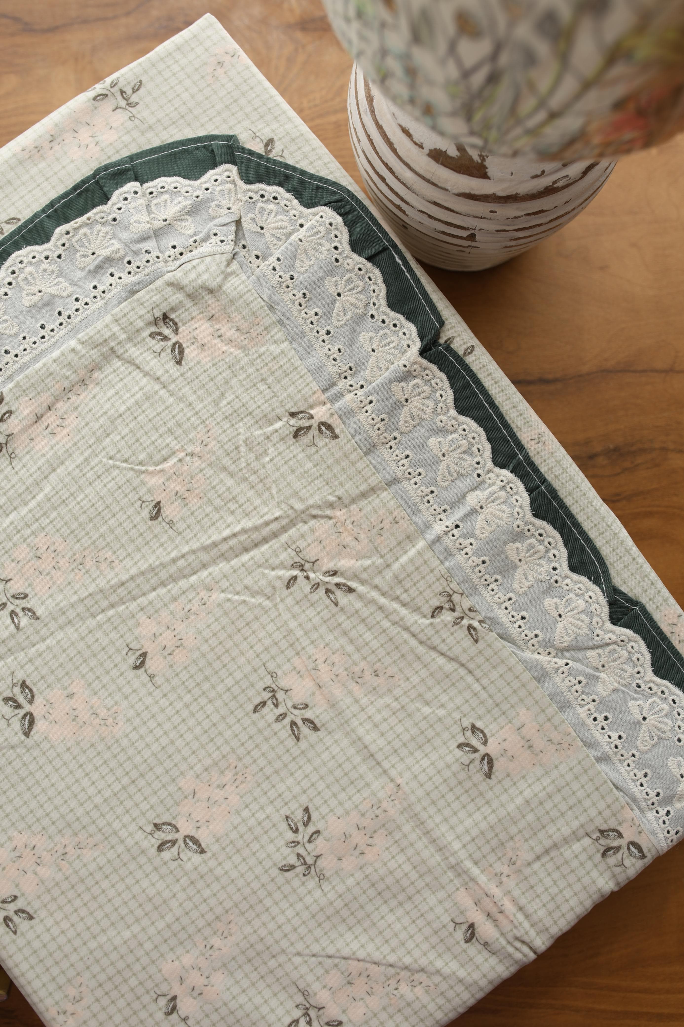 Bedsheets - Premium King soft cotton lace bedsheets majestic