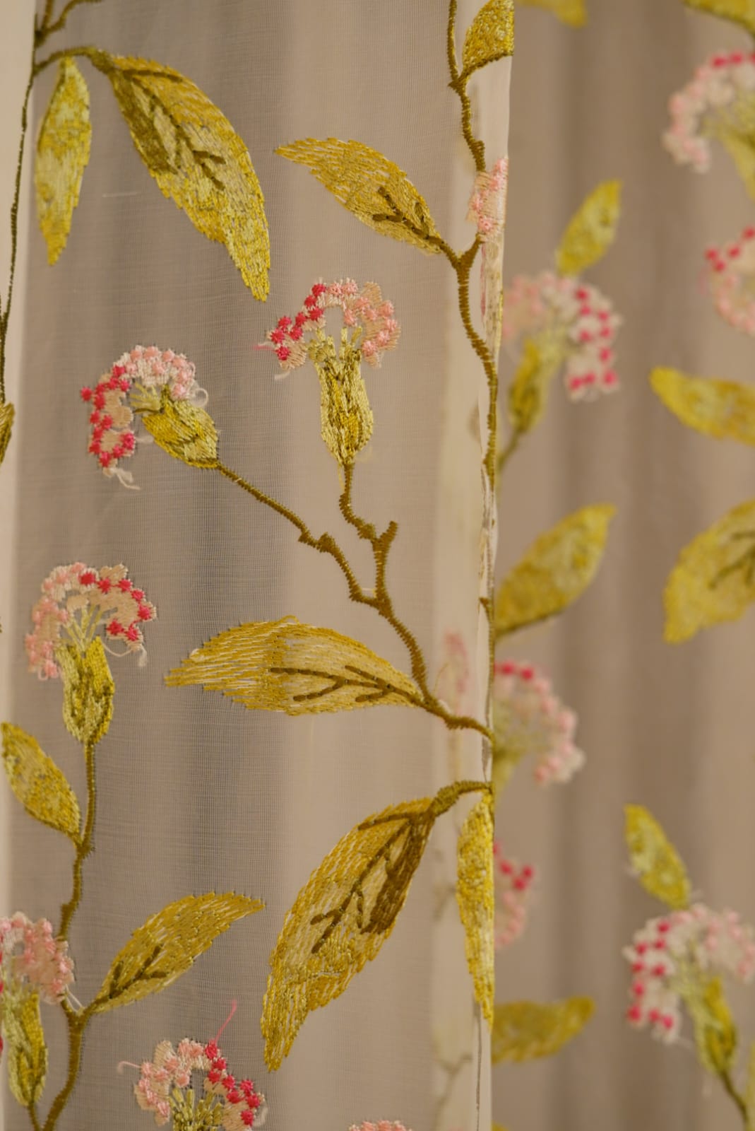 Curtains - Premium embroidery sheer curtain prebooking  (description )