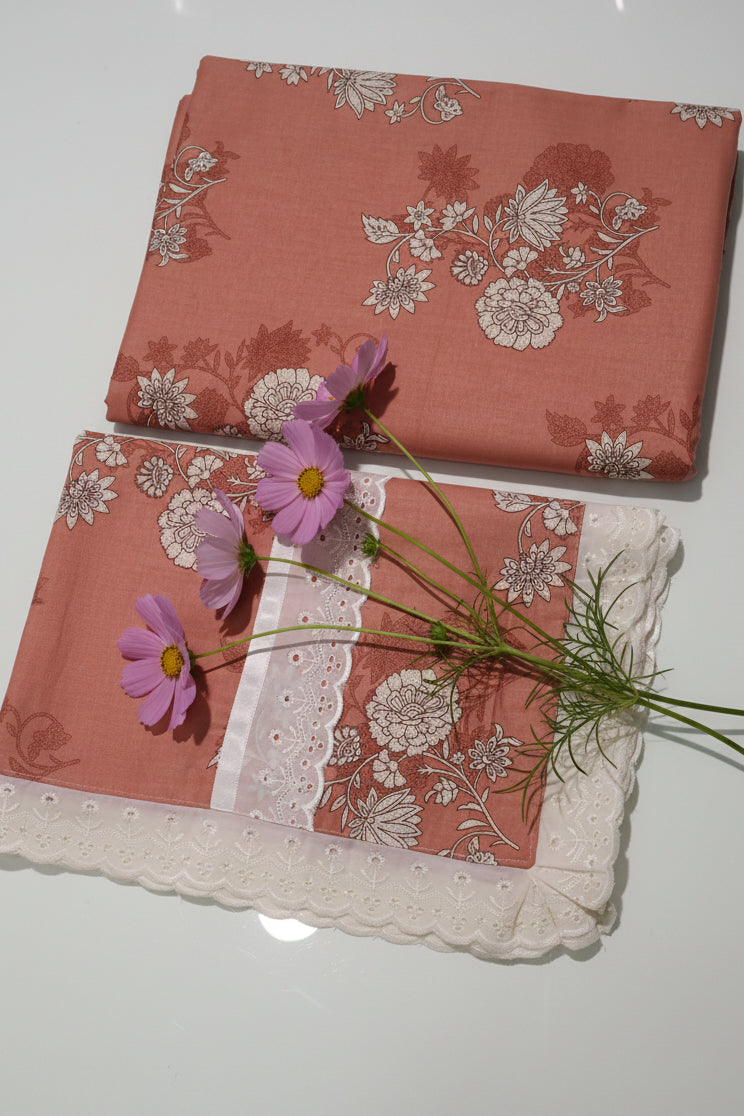 Bedsheets - Queen soft cotton lace bedsheets flora & lace