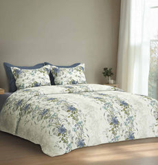 Bedsheets - king bedsheet set - printed premium soft cotton digital print blue