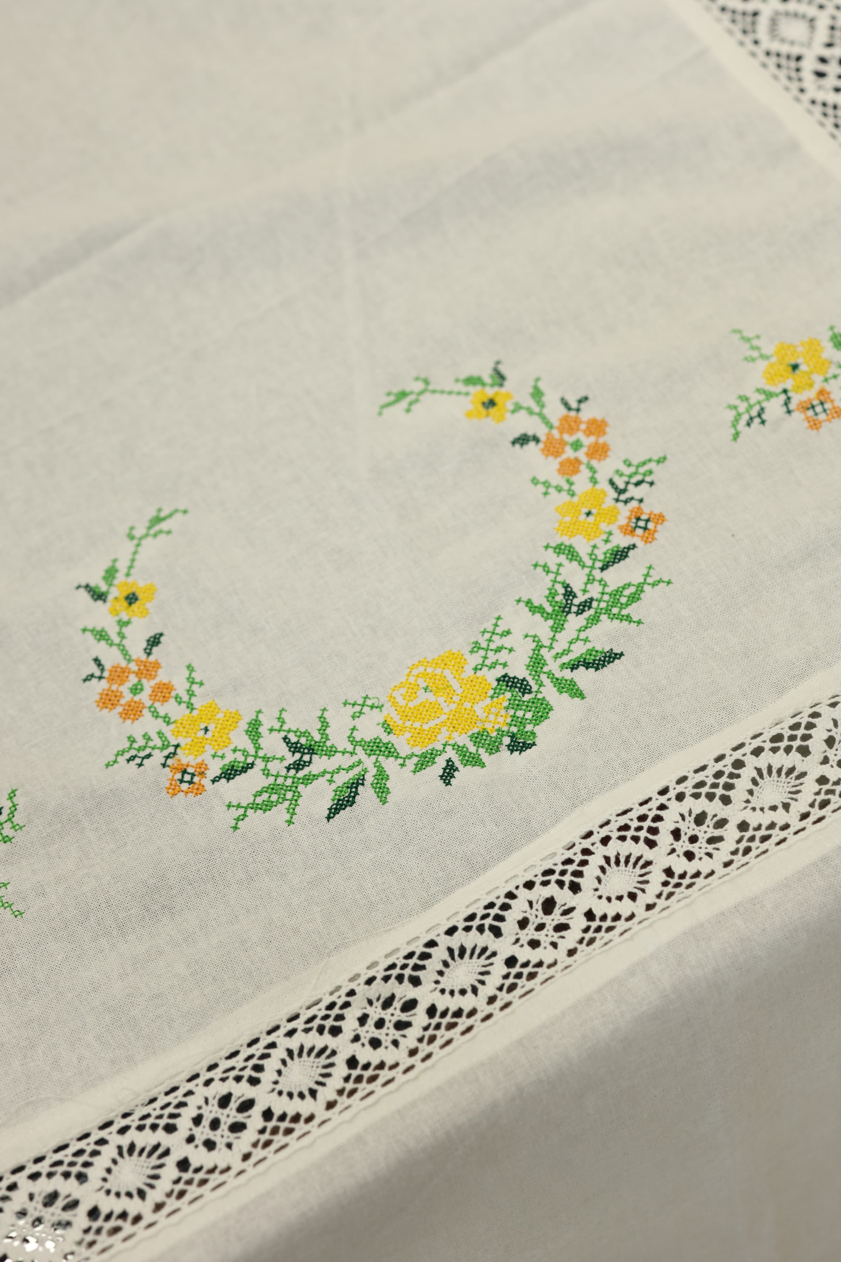Table cloths - 8 seater cross stitch embroidery