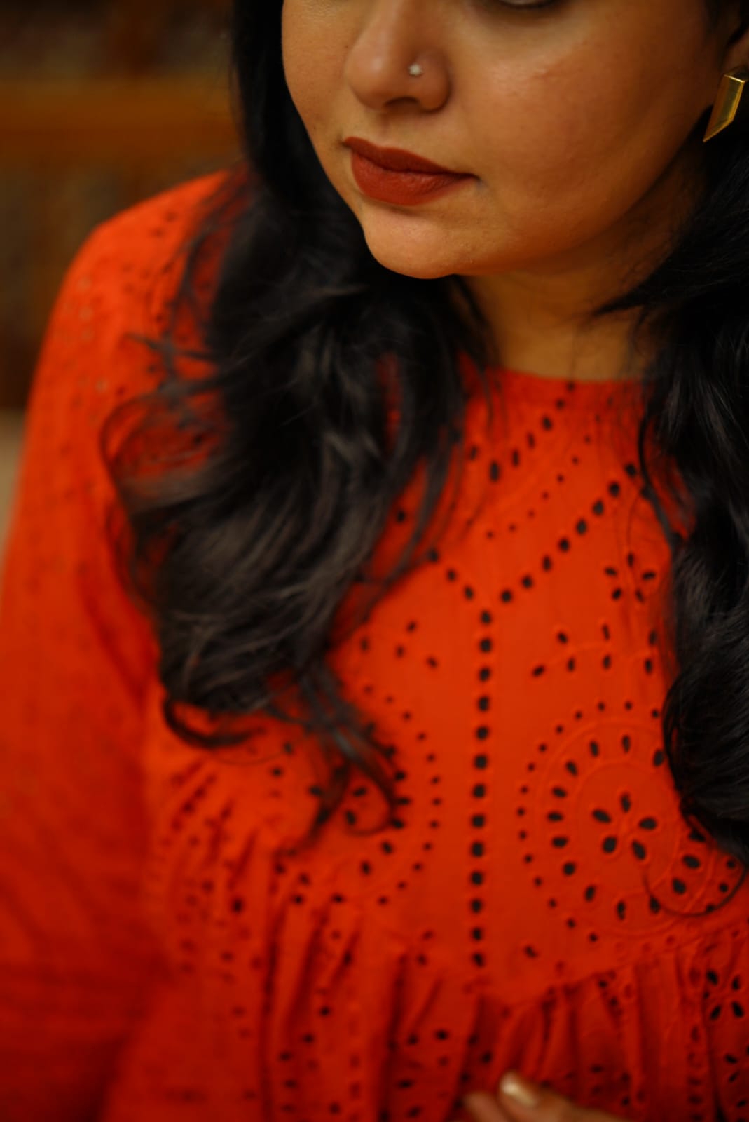 Red Hackoba Kurti Dress - Ready