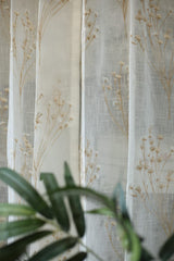Curtains -Premium embroidered sheer curtain off white base