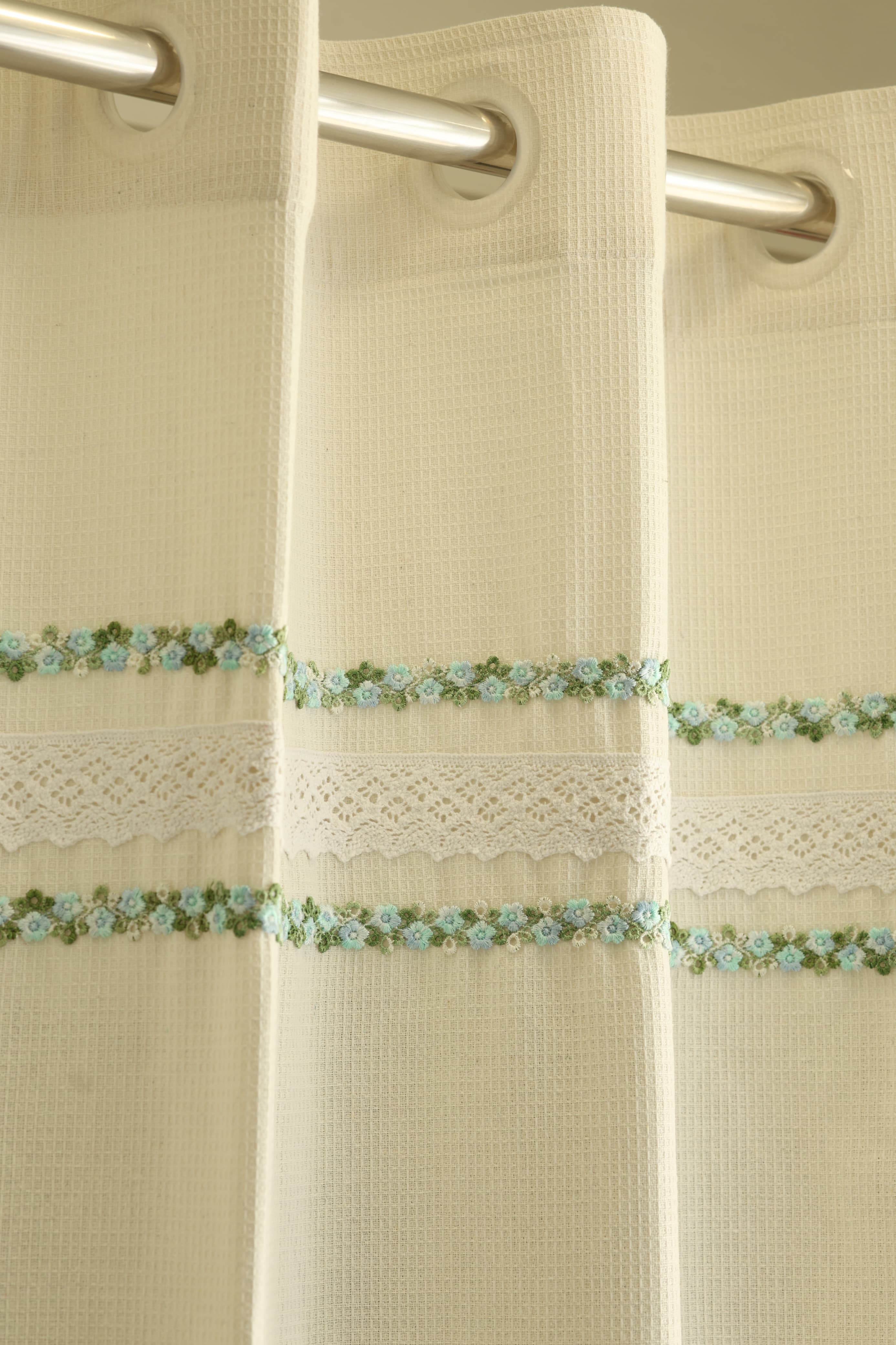 Embroidery Opaque Curtain Rainbow