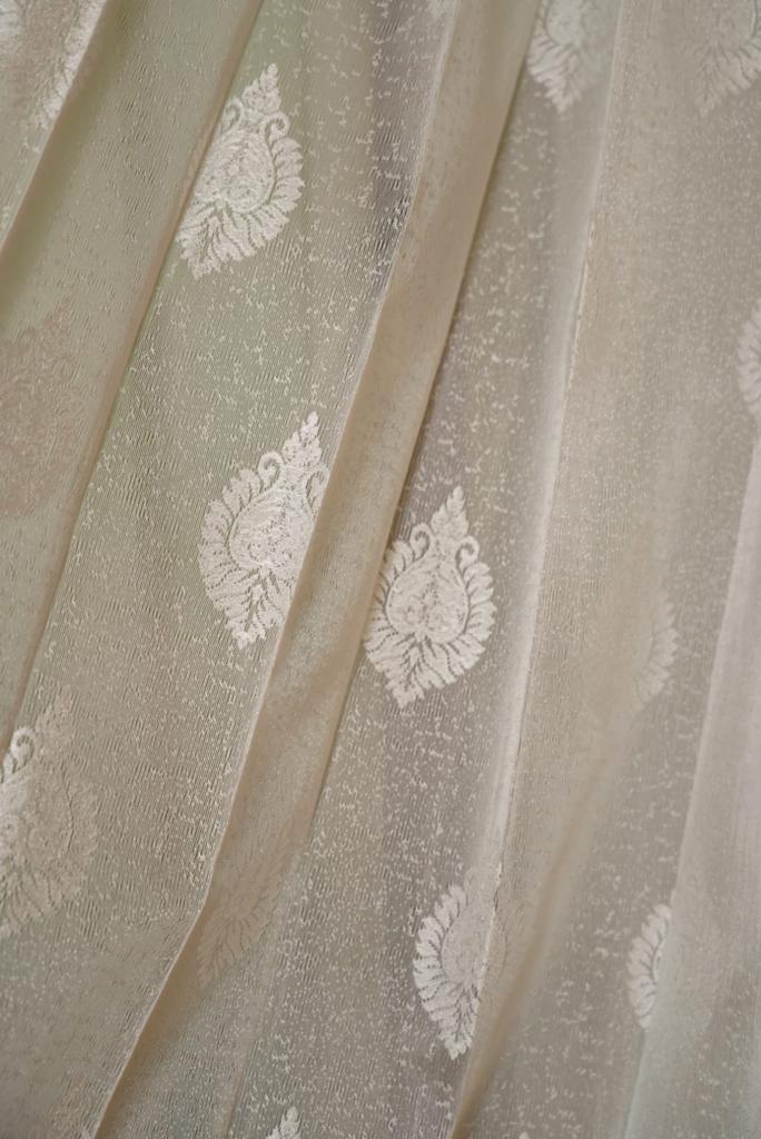 Curtains -Embroidered Sheer curtains (off white)