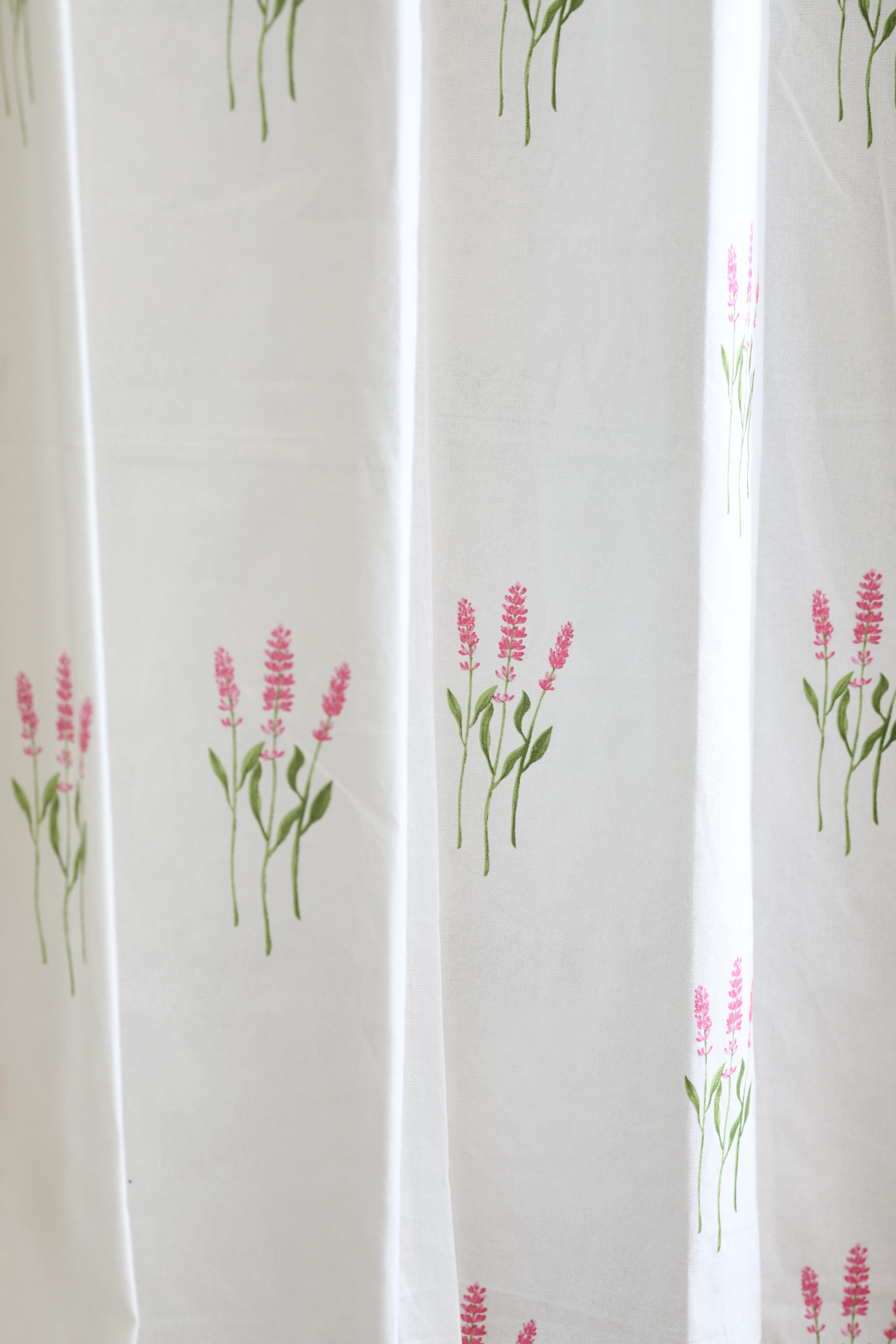 Curtains - Opaque floral curtains white base meadow