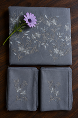 Bedsheets - Premium King Machine embroidery Soft cotton bedsheets(slate grey)
