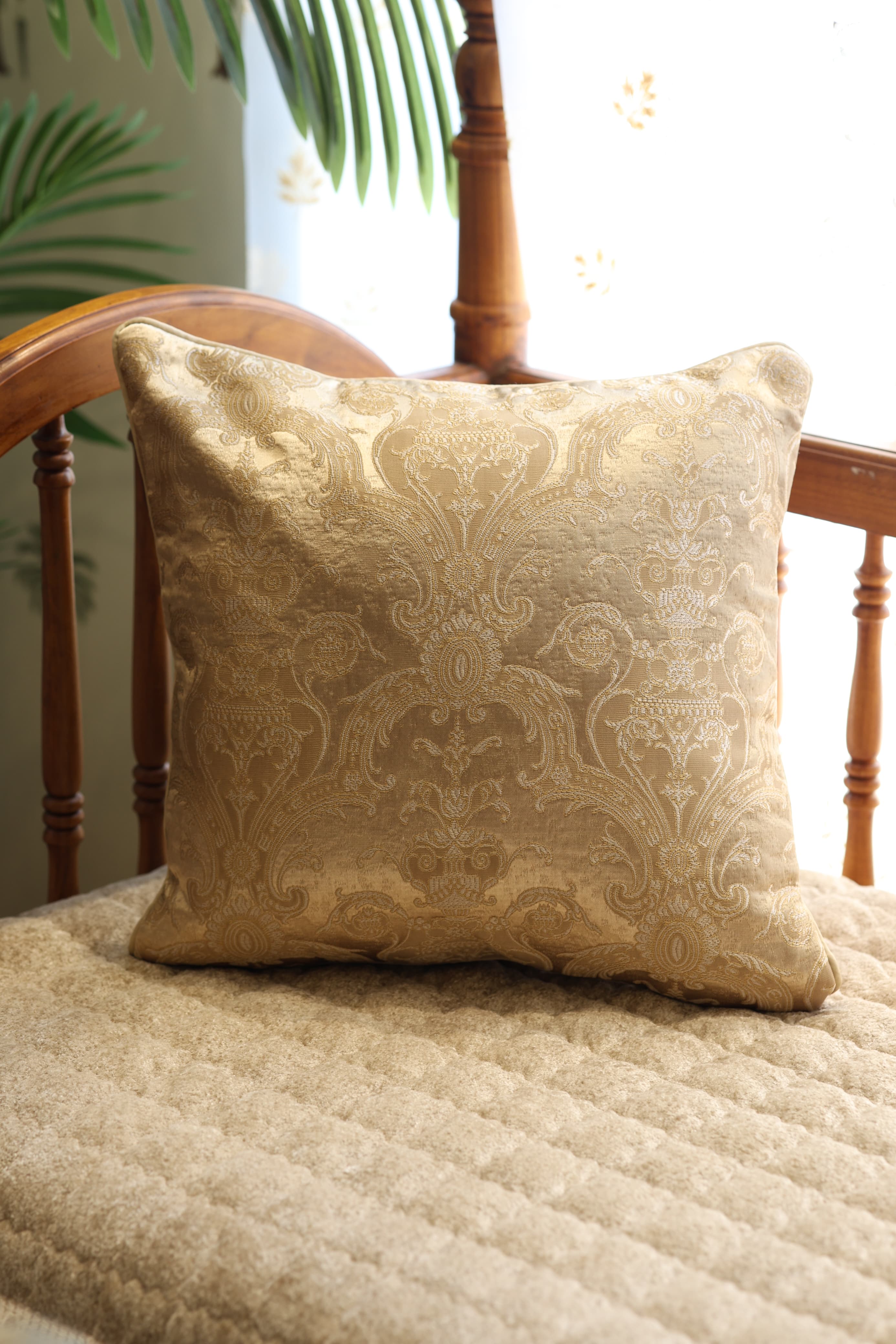 Festive Brocade Damask Cushion Cover