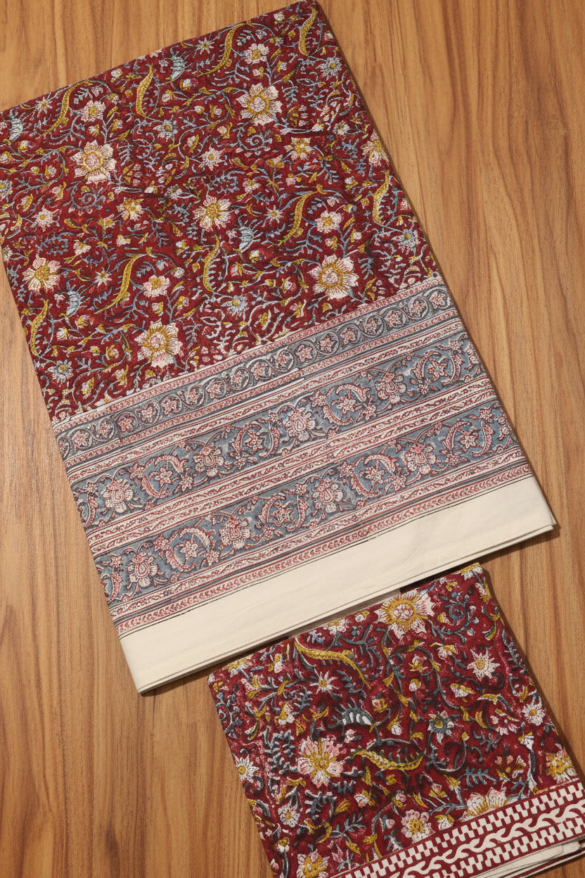 Bedsheets - Queen Mugal premium handblock cotton bedsheets